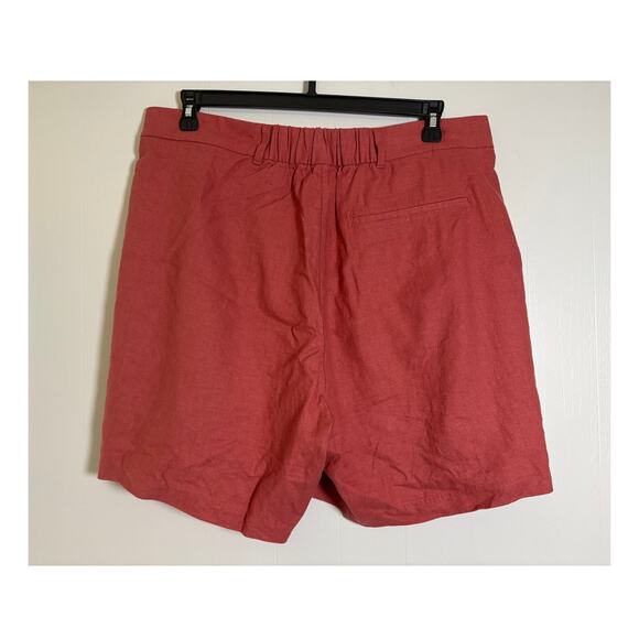 Old Navy XL Elastic Waist Linen Blend Trouser Shorts Mineral Rouge - Picture 5 of 6